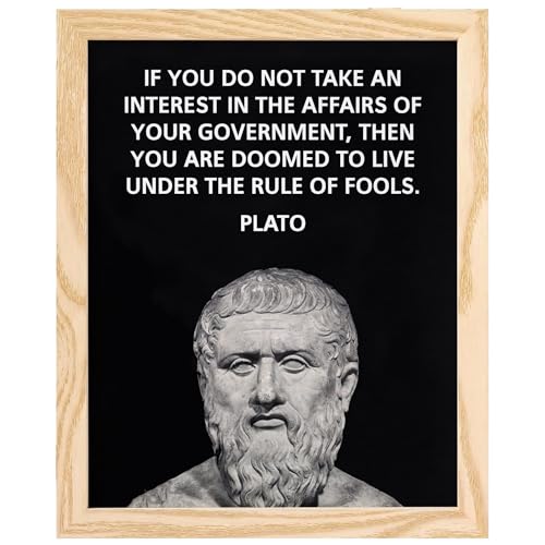 Plato Political Quote Wall Art &ndash; 8x10 Unframed Print &ndash; &ldquo;Take Interest in Government&rdquo;...