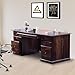 MODERN FURNITURE SHEESHAM Wooden Study Table for Students Big Size with 6 Drawers Study Desk Table Office Table for Work from Home Writing Office Desk Computer Desk (Natural Walnut)