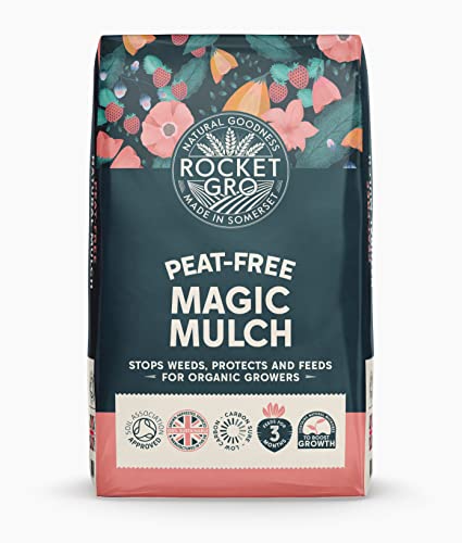RocketGro Organic Magic Mulch - 50L - Chemical-Free Natural Garden Mulch Eco-Friendly Organic Fertilizer for Soil Enrichment Enriched with N:P:K Microbes & Nutrients