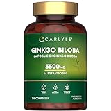 Ginkgo Biloba 3500mg | 365 Compresse | Capsule di estratto di Ginkgo | Fornitura per 1 anno | Alto Dossagio | Carlyle