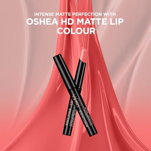 Image of Oshea Colors HD Matte Finish & Highly Pigmented Long Lasting Creamy Lipstick | Lightweight Formula Enriched with Castor Oil, Shea Butter & Jojoba Seed Oil | Free from Paraben - (Peachy Lips 11) 1.2g