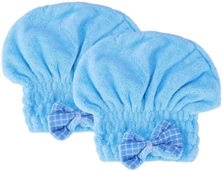 NEERAK Dry Hair Cap/Ultra-Soft Hair Dry Hat Towels/Microfiber Hair Towel. Hair Drying Towel/Dry Hair Multicolor (Pack of 2) 2