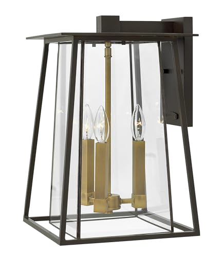 Hinkley Walker LED Wall Mount Lantern, Buckeye Bronze, 120V – Add Security to Porches, Patios, Exteriors Spaces with Ultra-Durable Outdoor Lighting, 3-5w LED Lamps Included, 2105KZ-LL