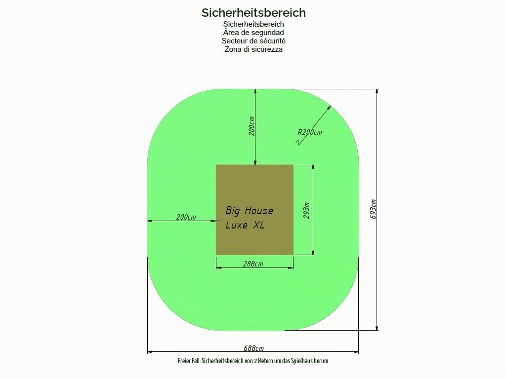 Stelzenhaus Big House XL | 288,5x292,7x322,7 cm | KDI Kiefernholz | Mit Sandkasten, Veranda & Balkon | 150 cm Podest | Kinder Outdoor Spielhaus