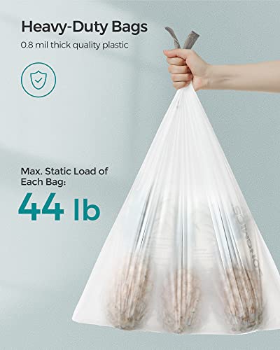 Songmics Small Trash Bags For 6.6 Gallon Trash Cans, Drawstring Garbage Bags, Liner Code 025A, 2 Rolls, 80 Count, White Ukrb025A02 #TOP2