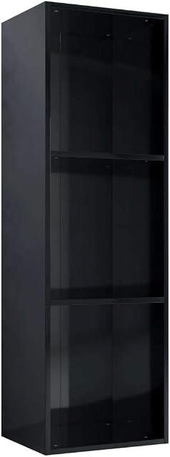 vidaXL Black Gloss Book/TV Stand 36 x 30 x 114 cm
