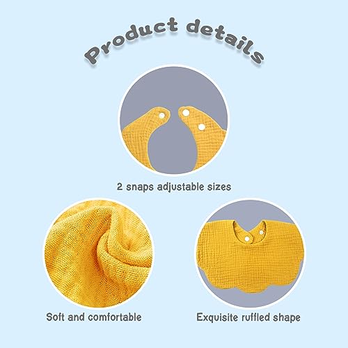 Muslin Baby Bibs for Drooling and Teething Newborn Drool Bibs for Baby Girl Boy3