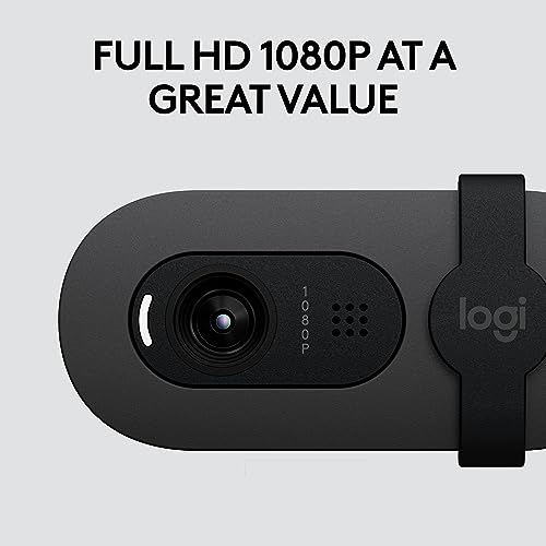 Image of Logitech Brio 105 Full HD 1080p Business Webcam with Auto-Light Balance, USB-A, Privacy Shutter, Easy Set-Up, Compatible with Windows, macOS, ChromeOS
