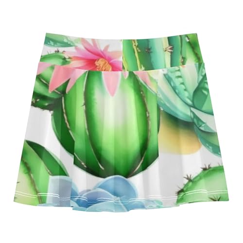 Cacti Succulents Flowers Tennis Skirts Toddler Uniform Girls' Shorts Athletic Skorts Teen Cheer 4t2