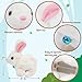 Easfan Bunny Plush Toy Jumping Spotted Rabbit Talking Hopping Ears Nose Moving Educational Plush Toy Singing Shaking Glowing Interactive Toy Electric for Toddlers Kids