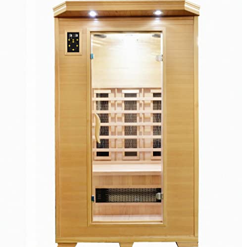 SANOTECHNIK Infrarotkabine CARMEN 2 – Infrarotsauna 2 Personen 120×120×195cm, 6 Keramikstrahler (1800W),...