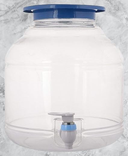 Container With Tap Water Dispenser Jar with Tap, 10 Litre Capacity, Transparent Plastic ...
