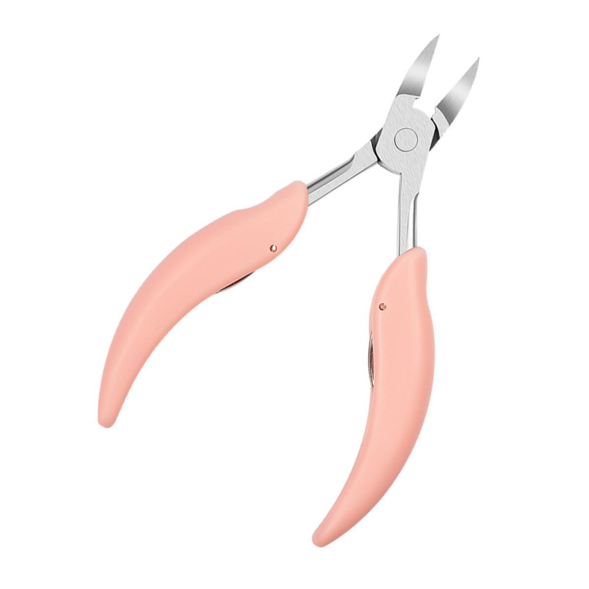 KICHOUSE Professional Stainless Steel Cuticle Nippers with Double Spring Design and Wear-resistant Finish, Pink Nail Art Tool for Precise Manicure and Pedicure Use at Home