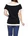 Allegra K Women's Boat Neck Short Sleeve Color Block Tee Shirts White