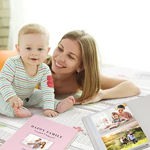 Frankmate Photo Album 4X6 128-Pocket Photos Leather Frame Cover Family Photo Album Bookshelf Picture Album Book Simple Design White Page #TOP5