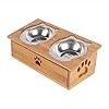SIYANO Huisdier Bowls, Geen morsen Verticale Feeder Verhoogde Hond Geschikt voor katten en kleine honden, Bamboe Anti…