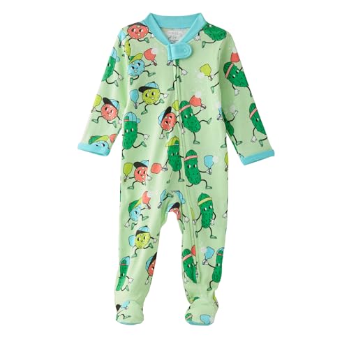 Image of Butterblu Baby Boys' Scout Sleep & Play 100% Organic Cotton Footed Zip Front Sleeper Pajamas for Baby Boys