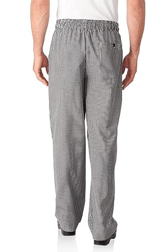 Chef Works Men's Essential Baggy Zip-Fly Chef Pants, Small Check, Large #TOP2