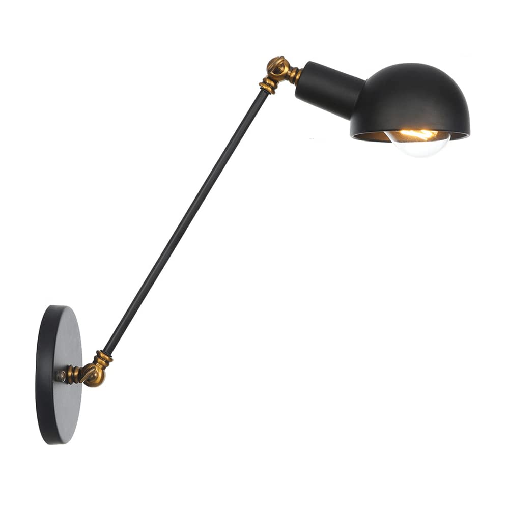 FYZDLAOR Wrought Iron Long Arm Sconces,Hardwired Industrial Wall Sconce,for Kitchen Bedroom Doorwayaisle Stairs Corridor Balcony Restaurant Bar (E27)