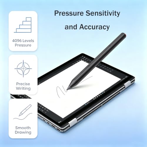 Image of Rechargeable MPP 2.0 Tilt Pen for HP Active Rechargeable Tilt MPP 2.0 Pen (3J122AA) Compatible with HP Omnibook X Flip /Envy X360 /Pavilion X360 /Spectre X360 with 4096 Pressure Sensitivity(Black)