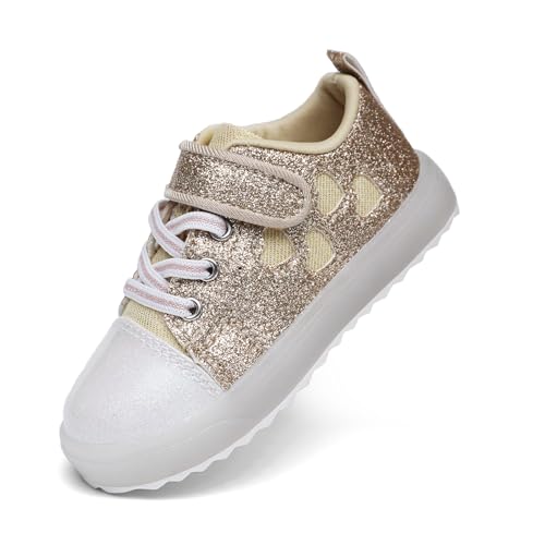 Luffymomo Girls Casual Sneakers Slip on Comfortable Walking Shoes Sparkle Glitter Fashion Sneakers (Toddler/Little Kids)4
