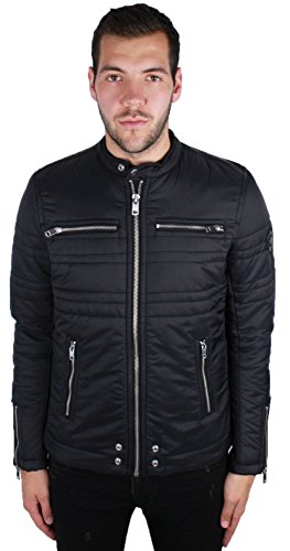 DIESEL - - Homme - Blouson Matelassé Noir Zippé Biker Never ZIp pour homme - L