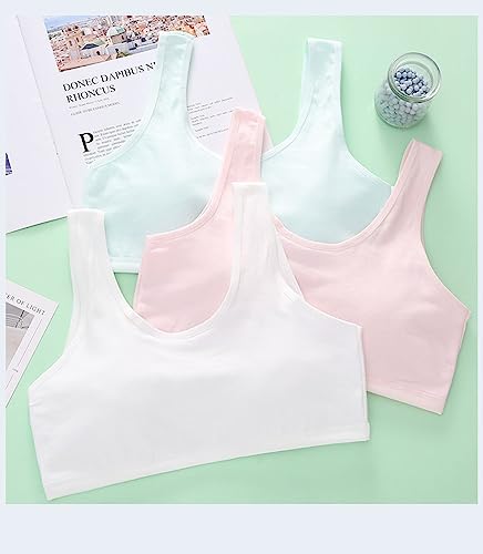Training Bras for Girls Seamless Adjustable Cotton Cami Bralettes 7-14Y4