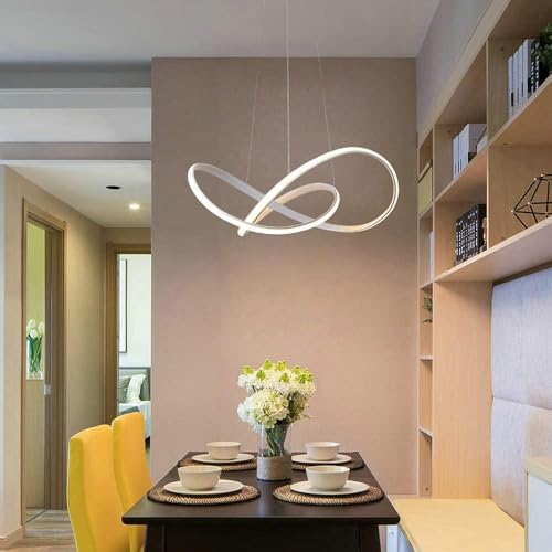 Lustre moderne à LED suspension annulaire variable plafonnier acrylique escalier