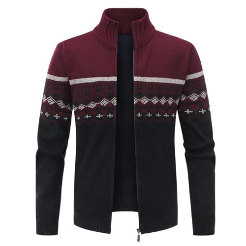 YOUTHUP Cárdigans de Hombre Invierno Casual Suéter Forro de Lana Cárdigan de Punto para Hombre