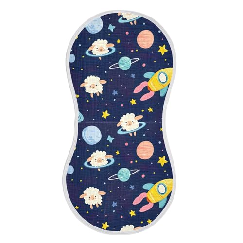 xigua Color Space Baby Burp Cloths for Newborn Boys and Girls 4 Pack, Soft & Absorbent Cotton Baby Burp Cloth, Baby Washcloths, Newborn Towel, Burp Rags