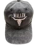 ADUPOKK Wallen Hat Funny Skull Cowboy Cowgirl Gift Western Hat Horse Country Music Lover Cap Baseball for Men Women Washed Black