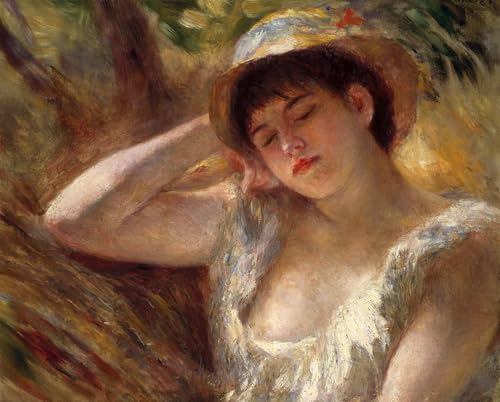 Cuadro el durmiente de Renoir para decorar el dormitorio con arte impresionista de 60x90 cm