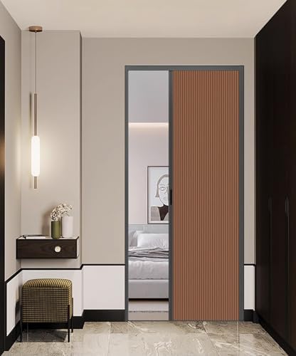Customizable Accordion Door - Waterproof & Heat-Insulating Folding Curtain with Aluminum Frame, Perfect Sliding Screen for Bedroom & Bathroom (48"x80")