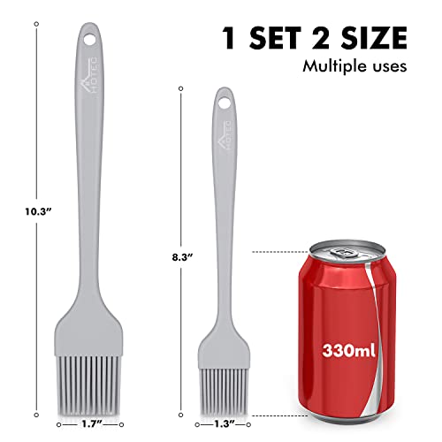 Hotec Basting Brushes Silicone Heat Resistant Pastry Brushes Spread Oil Butter Sauce Marinades For Bbq Grill Barbecue Baking Kitchen Cooking Bpa Free Dishwasher Safe (Grey 2) #TOP1