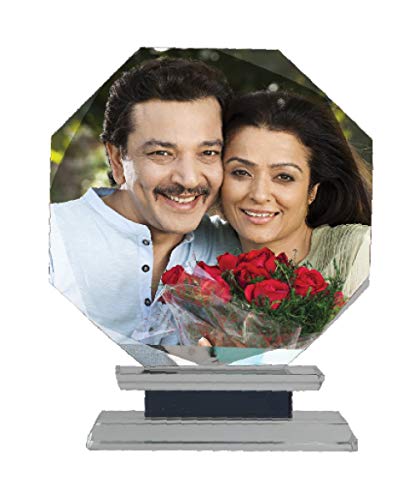 Red Moments Personalised Crystal Grey UV Crystals Plaque (5x4.5) for Birthday, Anniversary