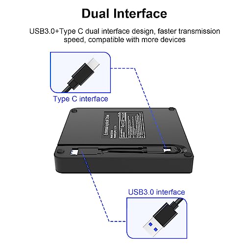Unidad DVD externa USB3.0 tipo C compatible amplia miniatura 5