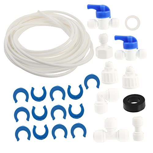 LALAFINA 1 juego Conector de Agua para Refrigerador Kit Adaptadores y Válvula de Cierre para Instalación de Línea de Agua Compatible con Purificadores y Congeladores