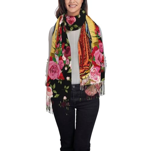 Virgen De Guadalupe Blanket Scarf4