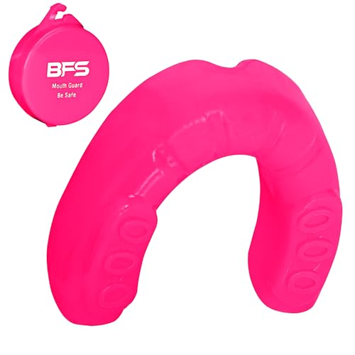 BFS IMPEX Mouth Guard Sports for Adults Best for Teeth MMA Mouth Guard with Case for Boxing Karate Rugby Football MouthGuard (Pink)