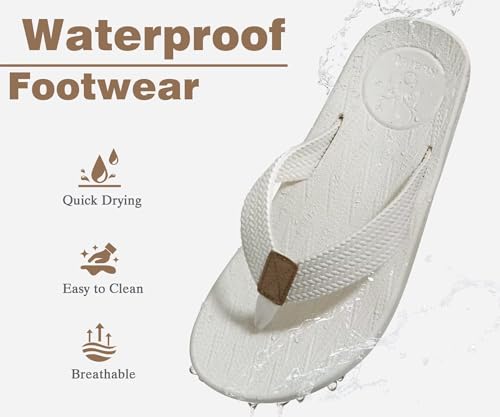 Image of KuaiLu Mens Flip Flops Arch Support Comfortable Summer Beach Thong Sandals Yoga Foam Cushion Slip on Slippers
