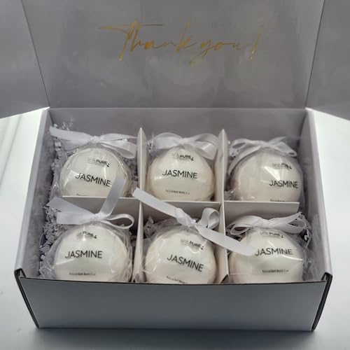 6 Luxury Bath Bomb Fizzies for Men and Women, XL 5 oz, US Made with Shea Butter, Vegan, Organic, Relaxing, Ultra Moisturizing, Great for Dry Skin, Giftable Box (Mango)