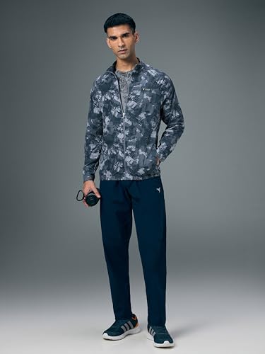 Image of TECHNOSPORT Men's Slim Fit All Over Print High Neck Jacket With TS-Flexi for Gym, Training, Winterwear