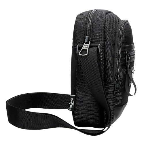 Pepe Jeans Two Compartment Shoulder Bag, Black/White2