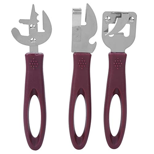 Okuyonic Can Opener,Manual Tin Opener Kit Bottle Opener Stainless Steel Side Can Opener Set Handheld Opener with Non Slip Handle for Beer Restaurant Home Camping