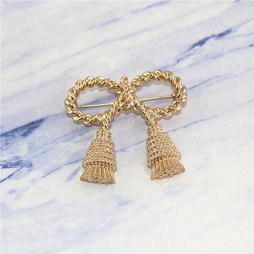 Image of Vintage Ribbon Bow Brooch Pin Exaggerated Bow Knot Lapel Pins Clip Shawl Hat Suit Dress Accessories Brooches Pins Unique Birthday Christmas Jewelry Gifts for Women Girls Mother