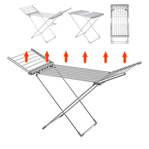Sèche-Linge électrique avec 18 Barres chauffantes, Chauffe-Servie...