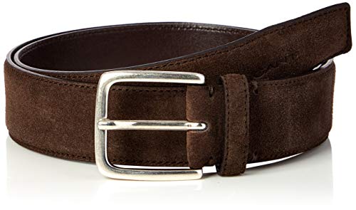 Gant Classic Suede Belt Cinturón, Marrón Oscuro, 85-34 para Hombre