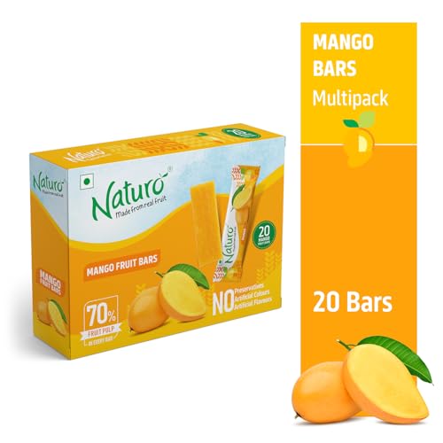 Image of Naturo Mango Fruit Bars (2 Packs x 20) | Gift pack | Snack Pack | Authentic Aam Papad | Tangy & Sweet Treat