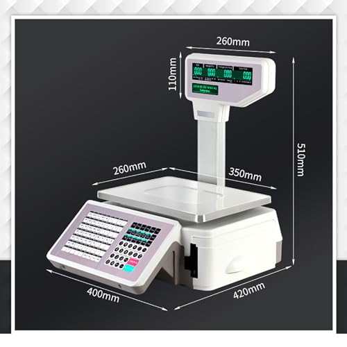 Báscula digital con impresora y pantalla doble 66 lbs miniatura 5