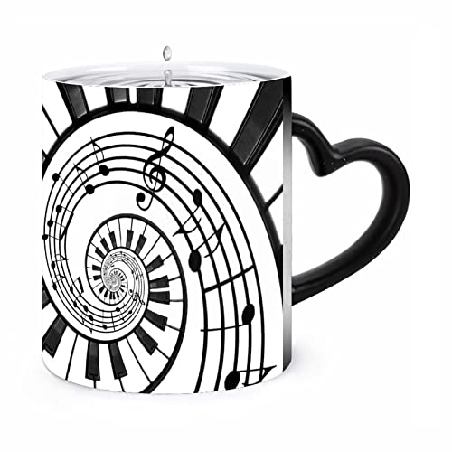 ピアノ キーボード マグカップ 色が変わる コーヒーカップ セラミック 陶器 330ml マジック 星空 熱に強い 軽量 繰り返し使用 オフィスのティーカップ 寮 かわいい プレゼント